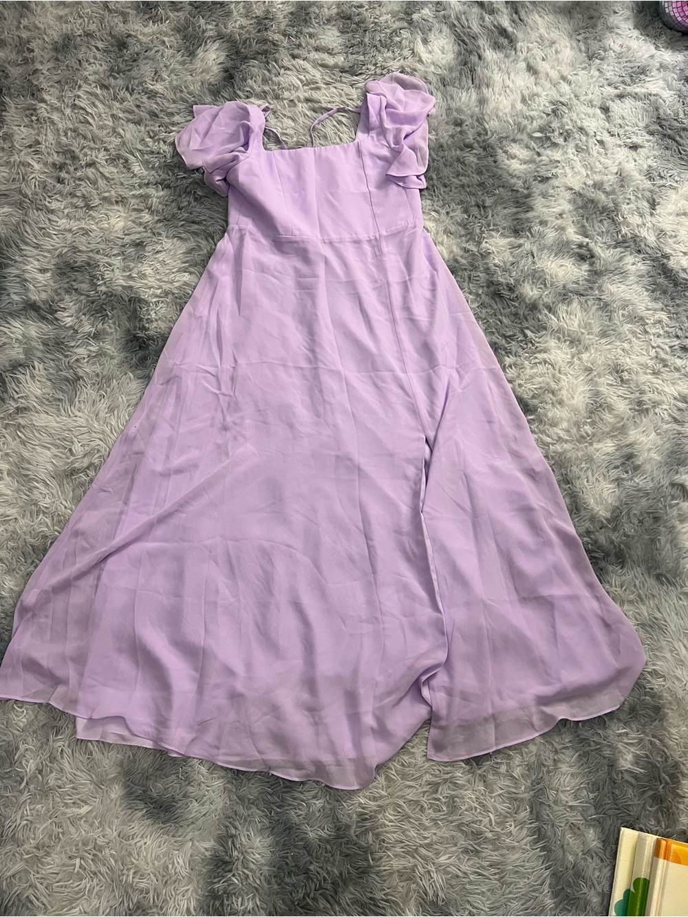 Lilac Puff-Sleeve A-Line Girls' Formal Dress NWT